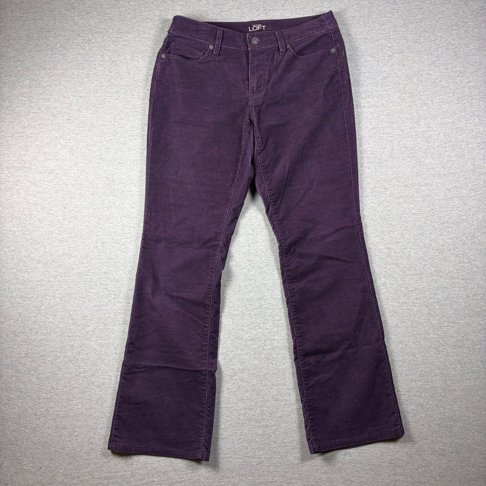 LOFT Corduroy Pants Bootcut Flare Womens 6 Purple Witchy Goth Dark Academia